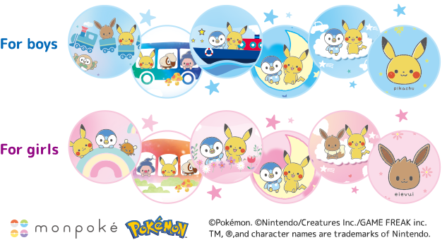Sample Pok&eacute;mon Designs for Boys and Girls